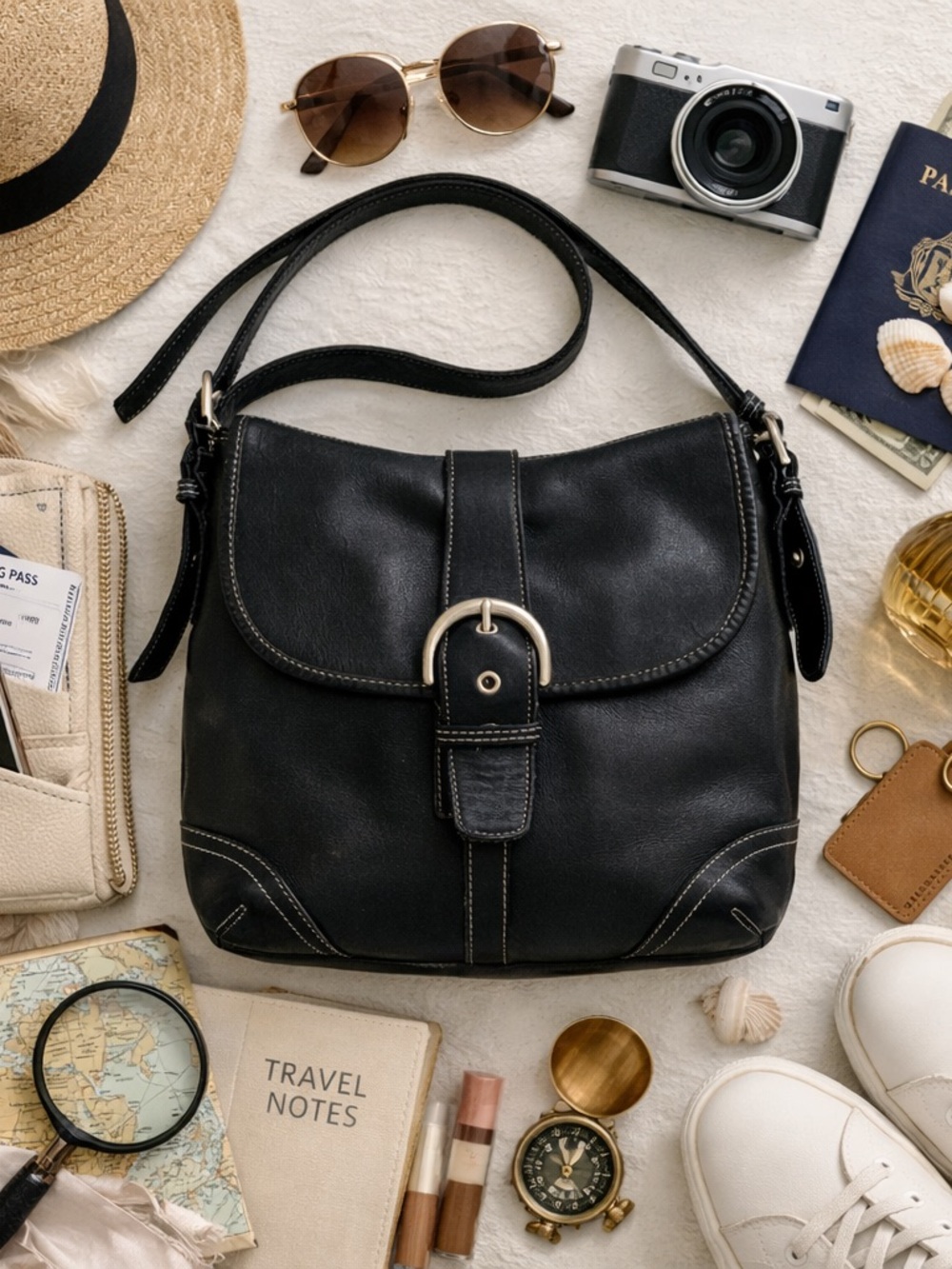 COACH VTG 9480 Soho Crossbody — Black Glove‑Tanned Leather